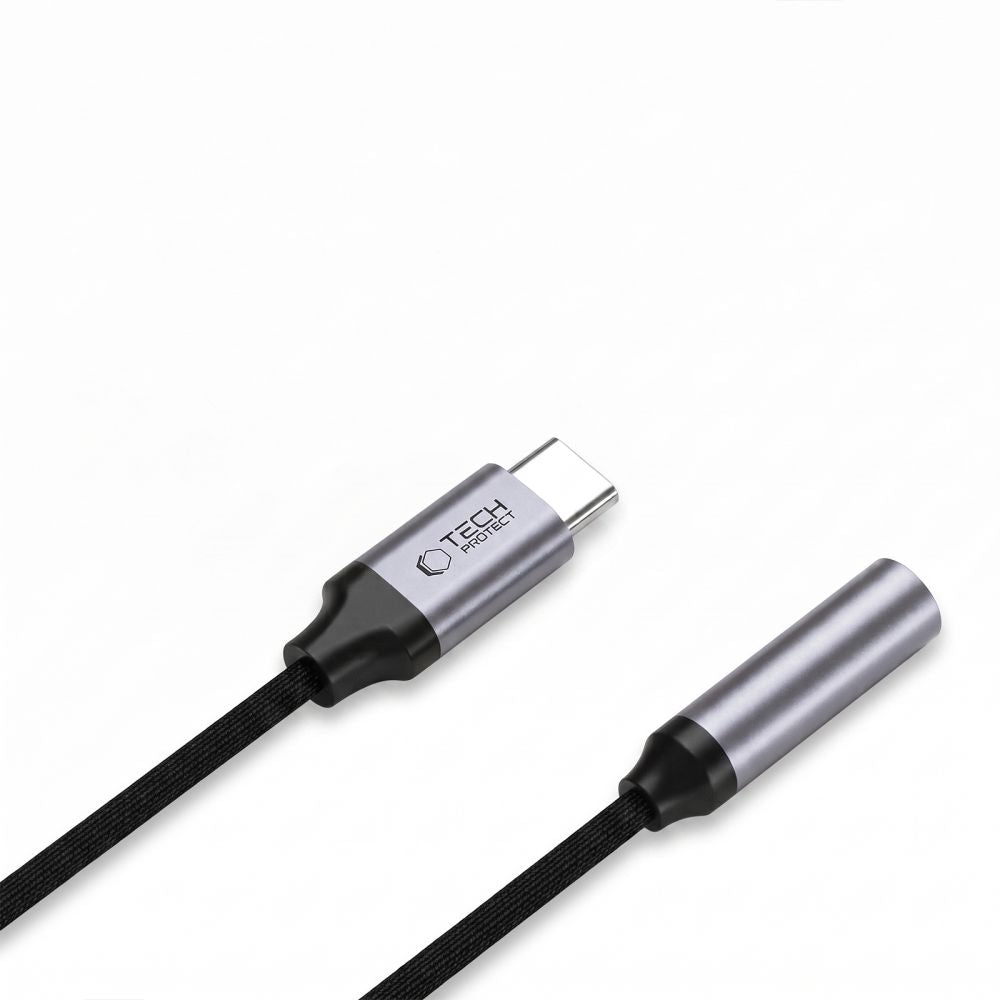 Tech-Protect Ultraboost USB-C to Mini Jack 3.5mm DAC adapteris - tamsiai pilka -- USB Adapters