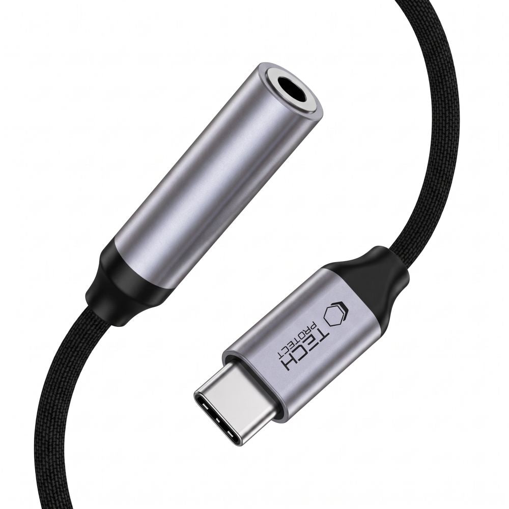 Tech-Protect Ultraboost USB-C to Mini Jack 3.5mm DAC adapteris - tamsiai pilka -- USB Adapters