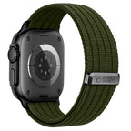 Tech-Protect Nylon Sport Band for Apple Watch 44 / 45 / 46 / 49 mm - Tamsi žalia -- Apple Watch
