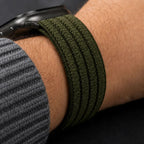 Tech-Protect Nylon Sport Band for Apple Watch 44 / 45 / 46 / 49 mm - Tamsi žalia -- Apple Watch
