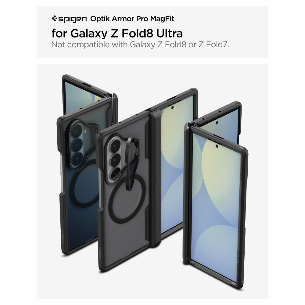 Spigen Optik Armor Pro MagSafe dėklas Samsung Galaxy Z Fold 8 Ultra - Juodas -- Samsung Galaxy Z Fold 8 Ultra