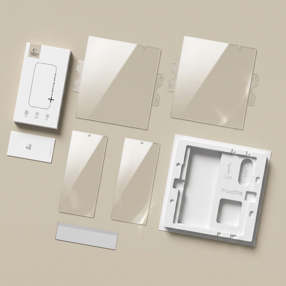 Apsauginys rinkinys: 2x Tech-Protect Glass Fit+ grūdintas stiklas + 2x Tech-Protect Hydro Flex+ 4in1 hidrogel plėvelė...