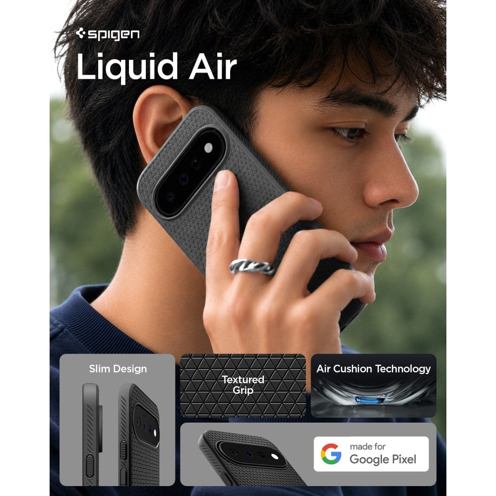 Spigen Liquid Air dėklas Google Pixel 11 - Matinis juodas -- Google Pixel 11