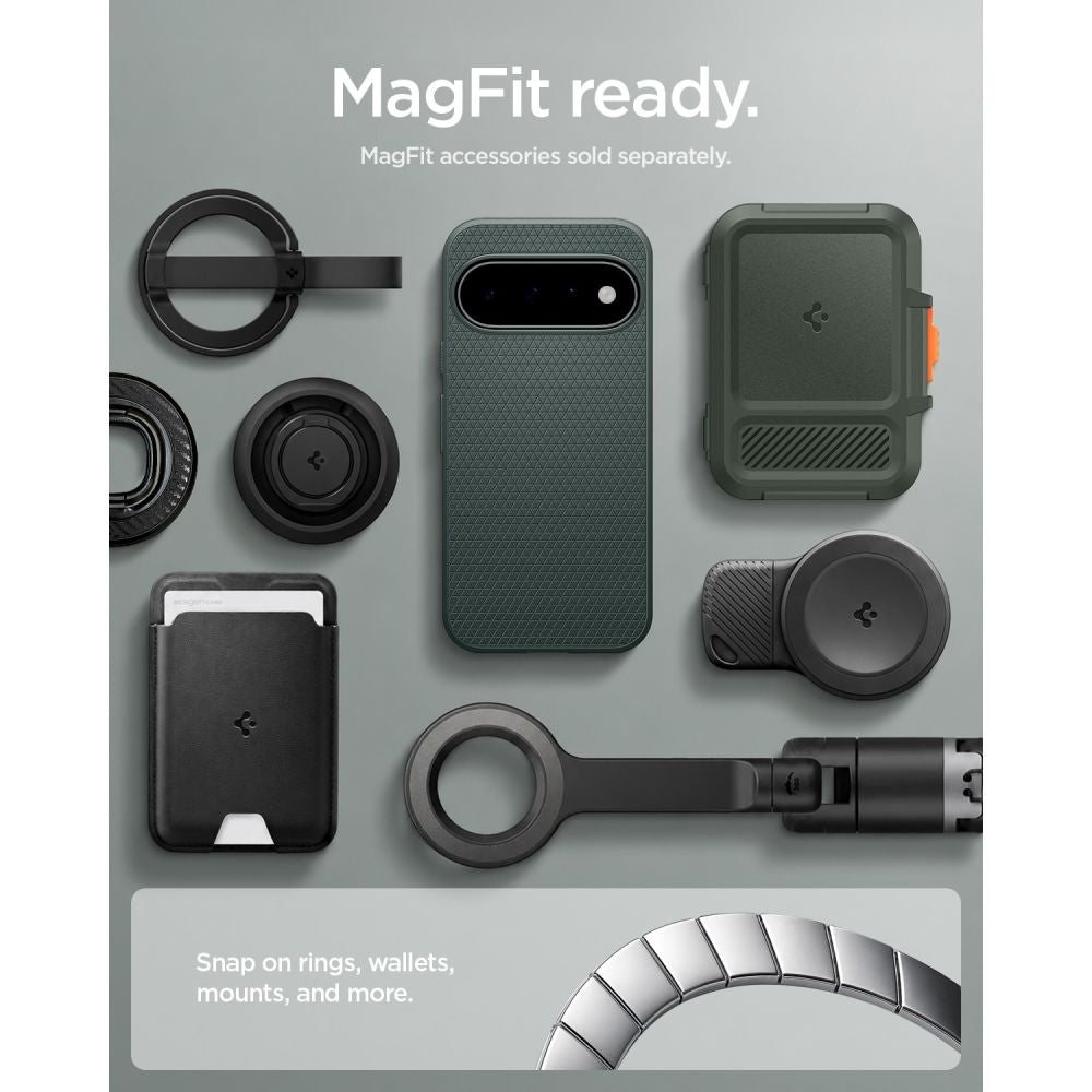 Spigen Liquid Air Mag MagSafe dėklas Google Pixel 11 - tamsi žalia -- Google Pixel 11