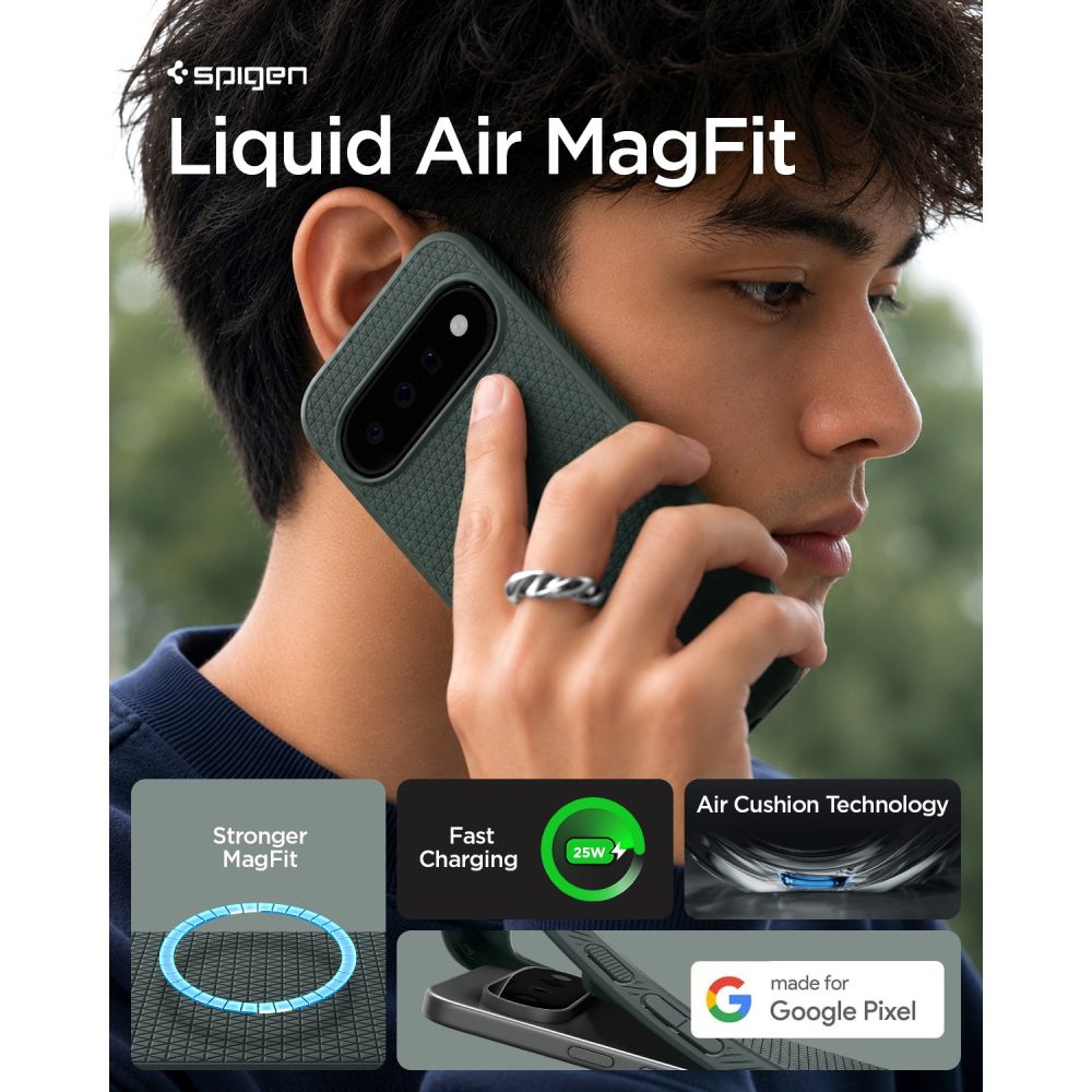 Spigen Liquid Air Mag MagSafe dėklas Google Pixel 11 - tamsi žalia -- Google Pixel 11