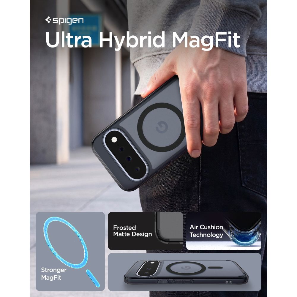 Spigen Ultra Hybrid Mag MagSafe dėklas Google Pixel 11 - juodas ir pilkas -- Google Pixel 11