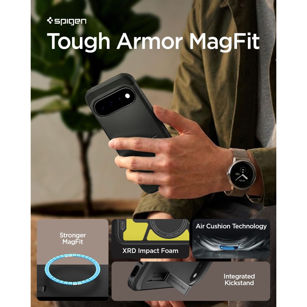 Spigen Tough Armor Mag MagSafe dėklas Google Pixel 11 - juodas -- Google Pixel 11