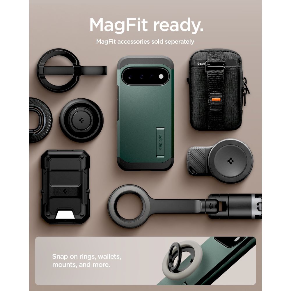 Spigen Tough Armor Mag MagSafe dėklas Google Pixel 11 - Tamsiai žalia -- Google Pixel 11