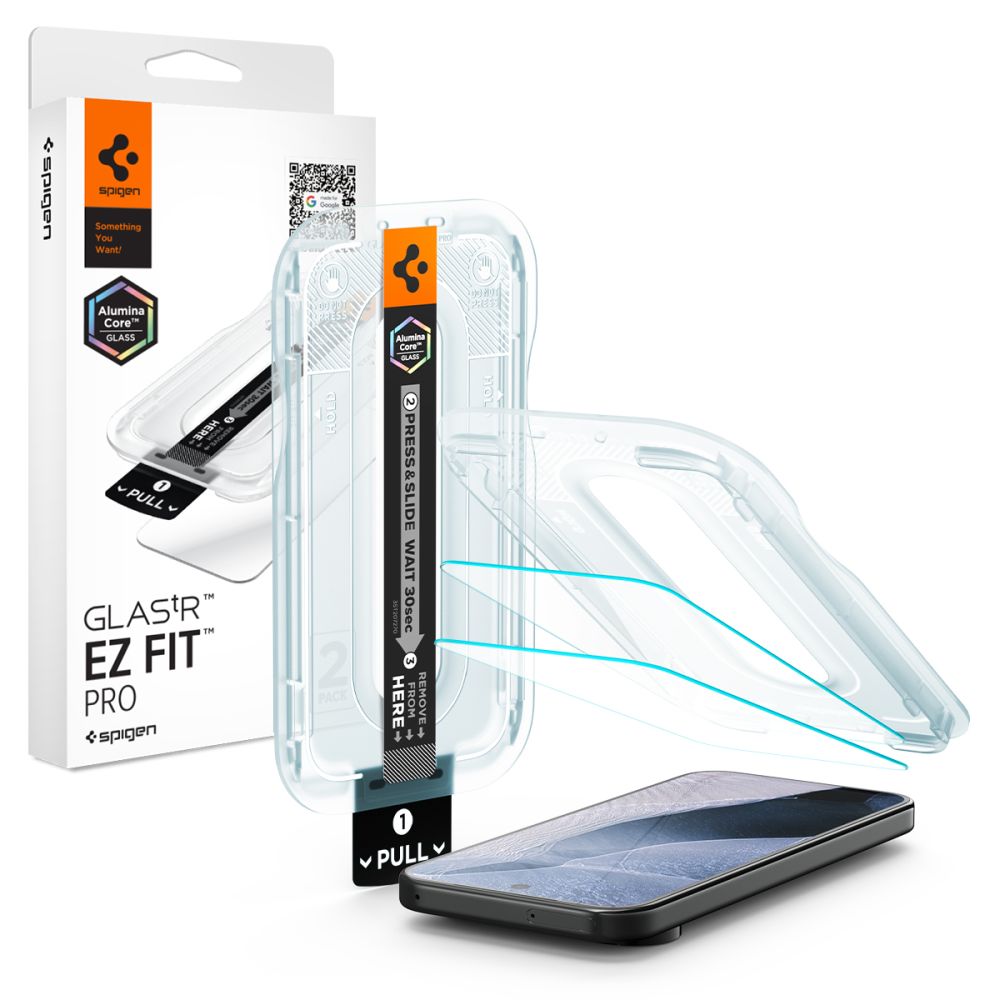 Spigen Glas.tR EZ Fit Pro 2 pakuočių grūdintas stiklo apsaugiklis ekranui skirtas Google Pixel 11 / 11 Pro -- Google...