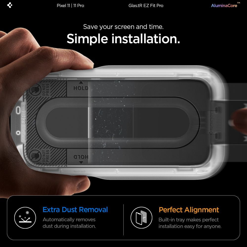 Spigen Glas.tR EZ Fit Pro 2 pakuočių grūdintas stiklo apsaugiklis ekranui skirtas Google Pixel 11 / 11 Pro -- Google...