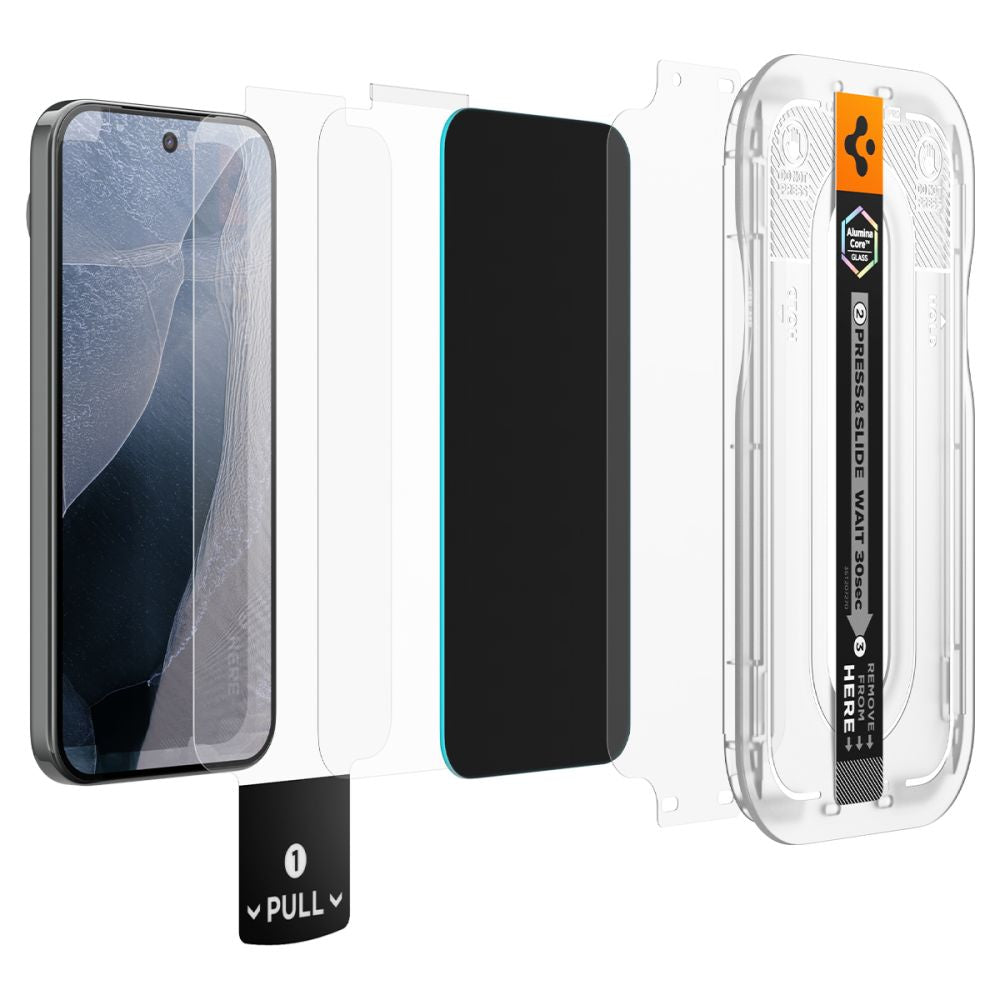 Spigen Glas.tR EZ Fit Pro HD 2-Pack Privatumo grūdintas stiklas Google Pixel 10/11 -- Google Pixel 10 / Google Pixel 11