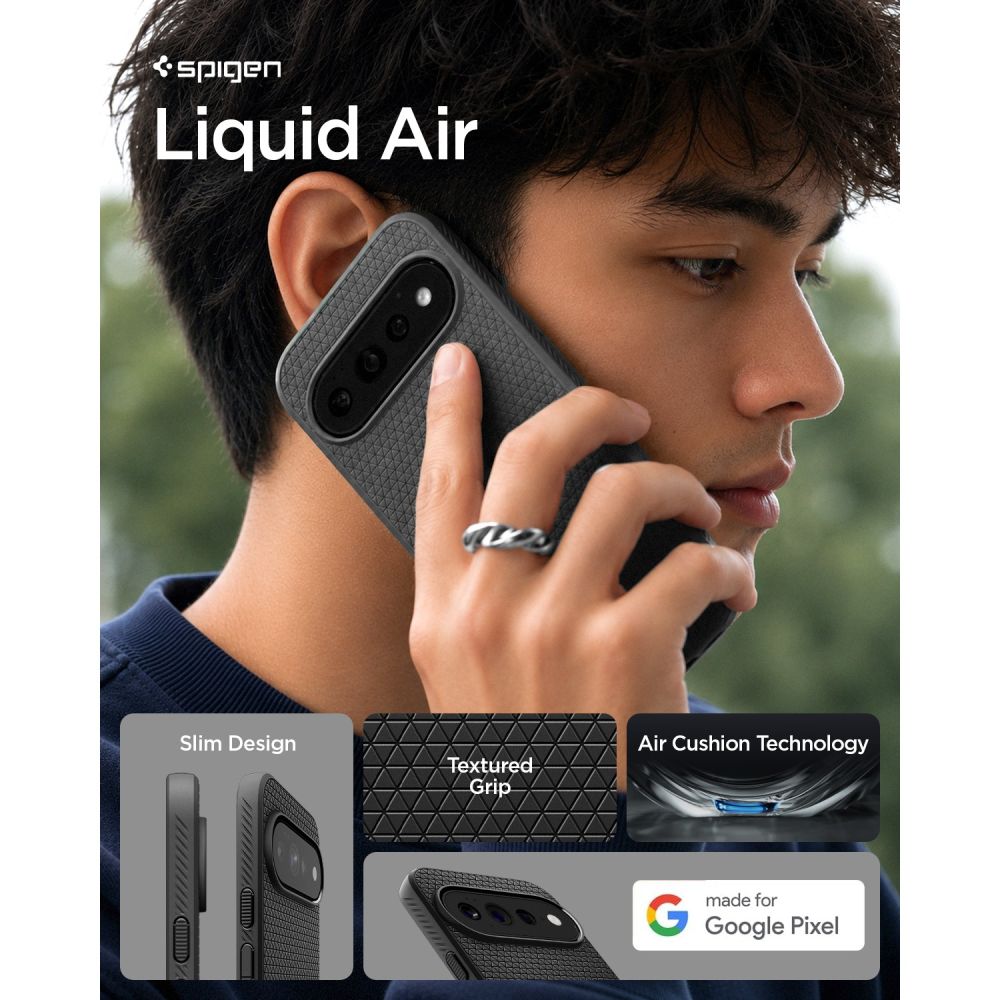 Spigen Liquid Air Google Pixel 11 Pro dėklas - Matinis juodas -- Google Pixel 11 Pro