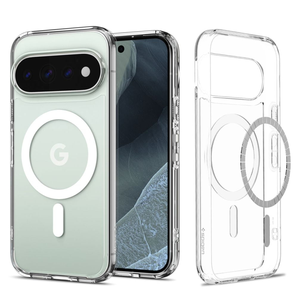 Spigen Ultra Hybrid Mag MagSafe dėklas Google Pixel 11 Pro - Skaidrus ir baltas -- Google Pixel 11 Pro