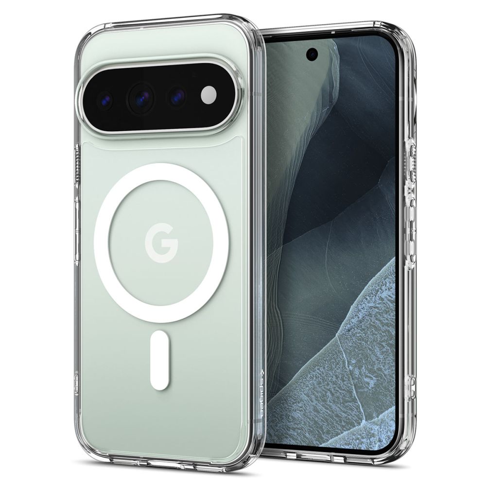 Spigen Ultra Hybrid Mag MagSafe dėklas Google Pixel 11 Pro - Skaidrus ir baltas -- Google Pixel 11 Pro