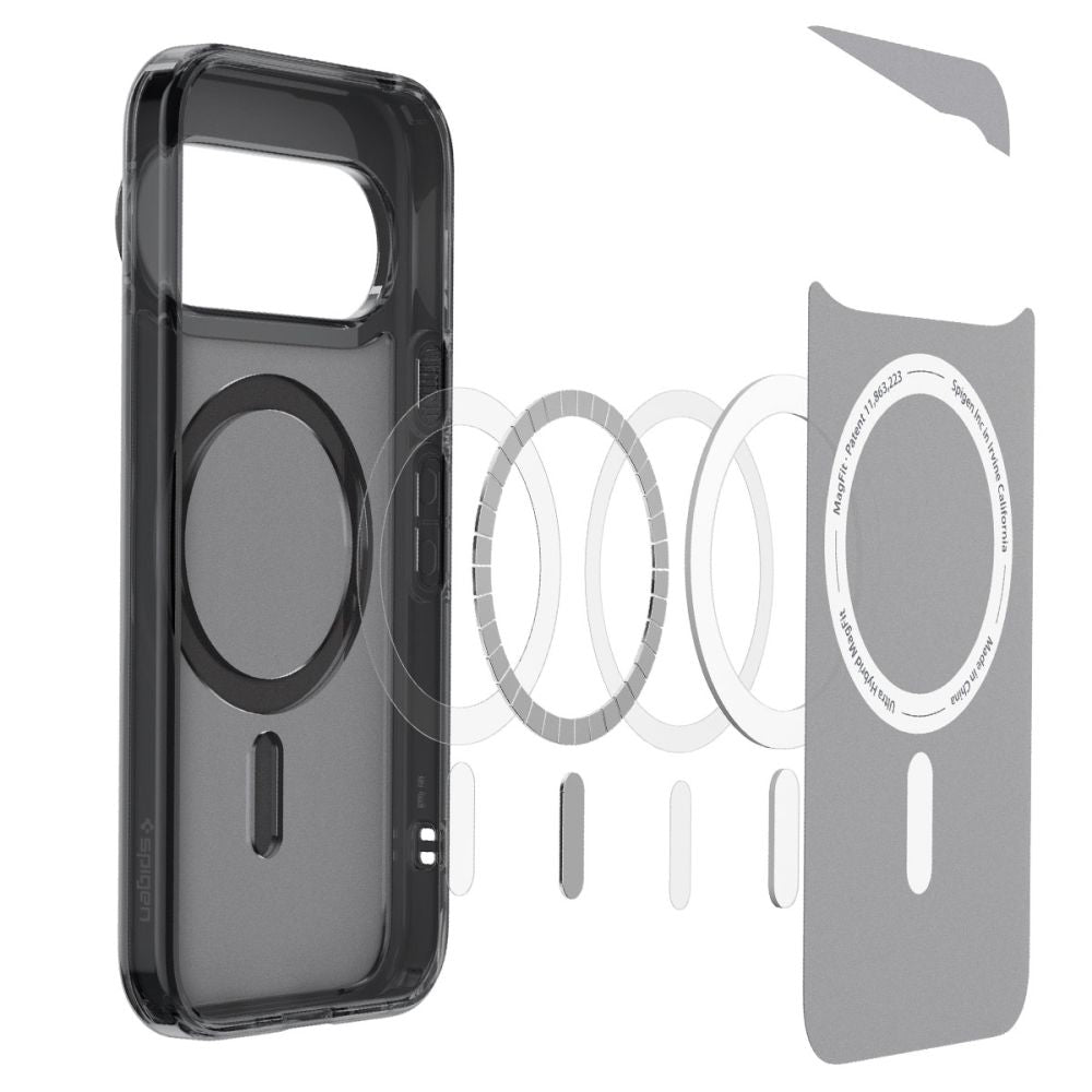 Spigen Ultra Hybrid Mag MagSafe dėklas Google Pixel 11 Pro - Matinis juodas ir pilkas -- Google Pixel 11 Pro