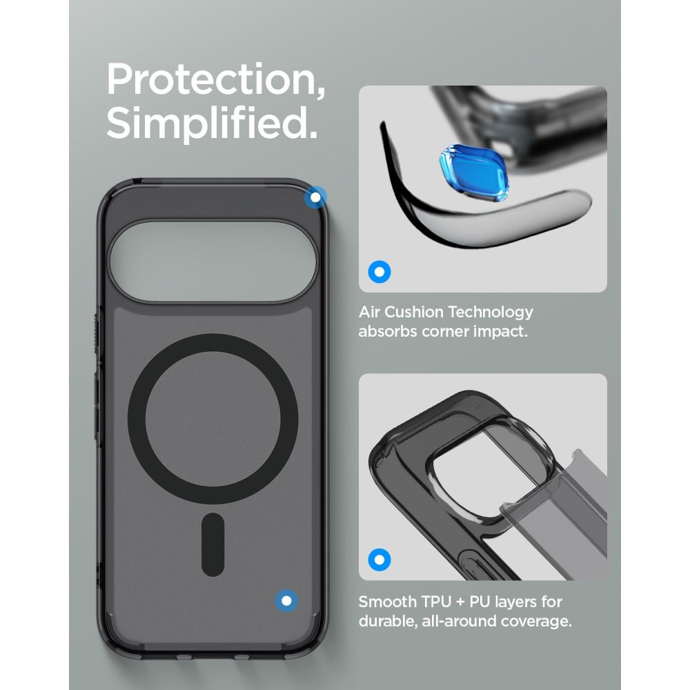 Spigen Ultra Hybrid Mag MagSafe dėklas Google Pixel 11 Pro - Matinis juodas ir pilkas -- Google Pixel 11 Pro