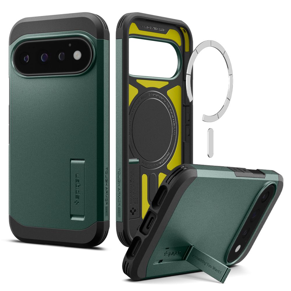 Spigen Tough Armor Mag MagSafe dėklas Google Pixel 11 Pro - tamsiai žalia -- Google Pixel 11 Pro