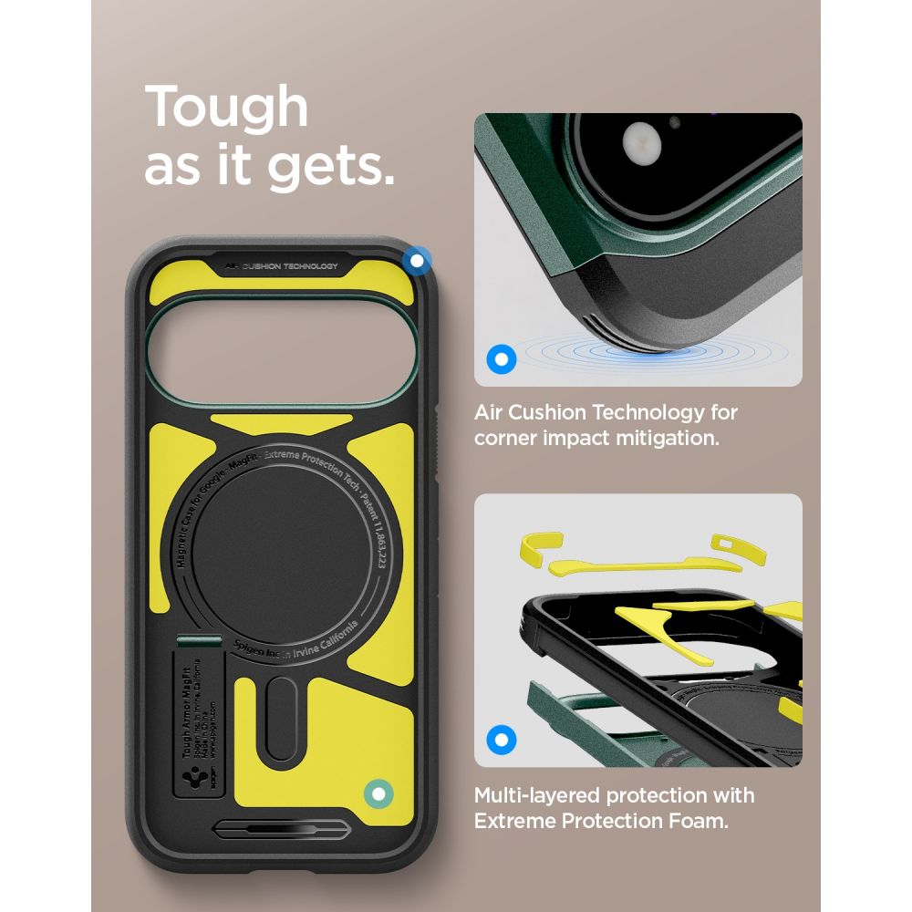 Spigen Tough Armor Mag MagSafe dėklas Google Pixel 11 Pro - tamsiai žalia -- Google Pixel 11 Pro