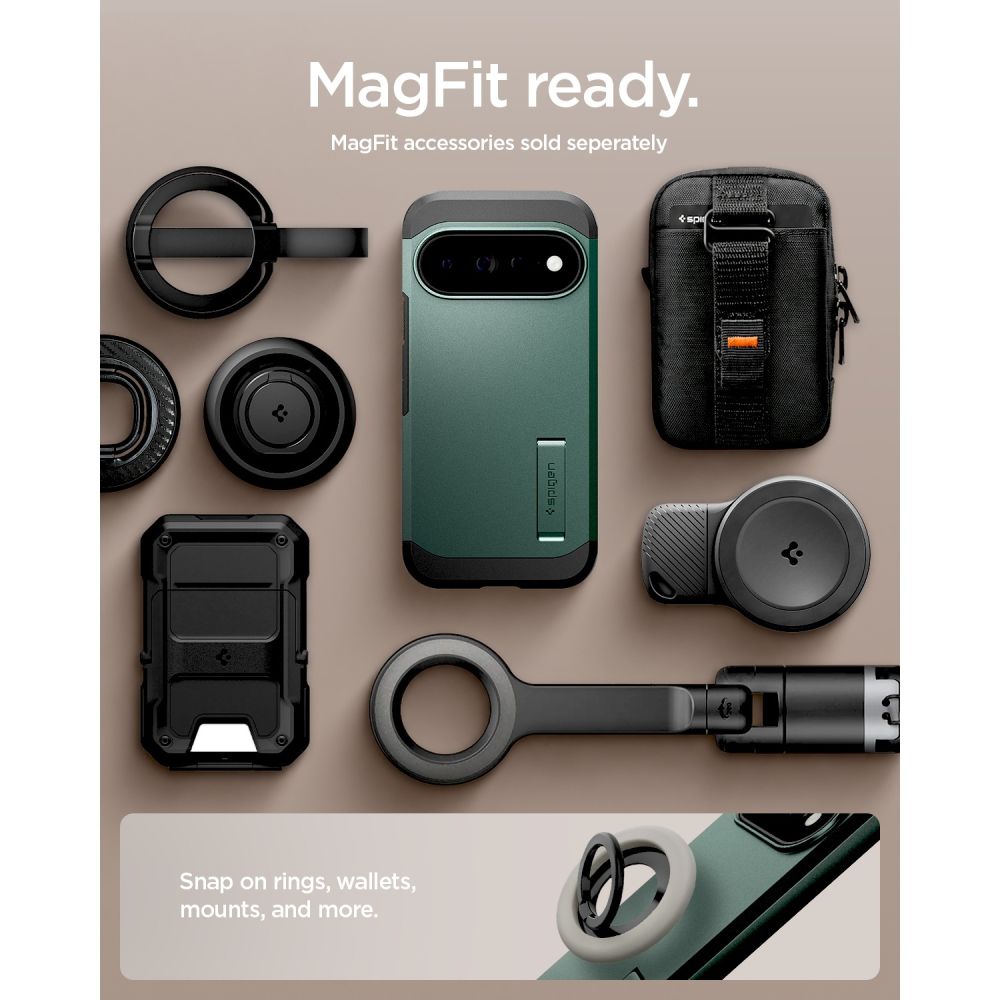 Spigen Tough Armor Mag MagSafe dėklas Google Pixel 11 Pro - tamsiai žalia -- Google Pixel 11 Pro