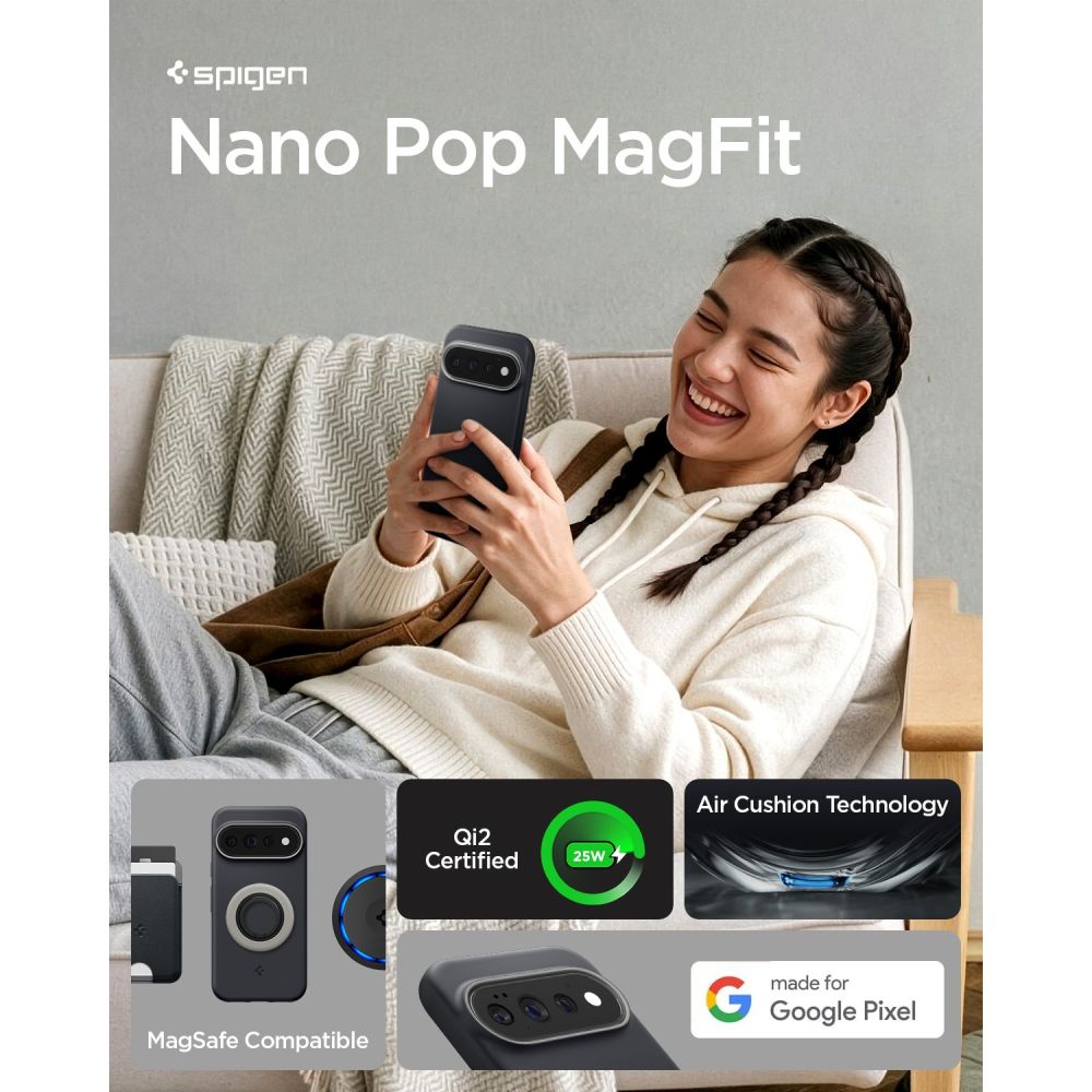 Spigen Nano Pop MagSafe dėklas Google Pixel 11 Pro - Black and Gray -- Google Pixel 11 Pro