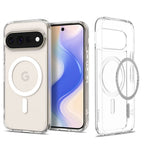 Spigen Ultra Hybrid Mag MagSafe dėklas skirtas Google Pixel 11 Pro XL - Skaidrus ir baltas -- Google Pixel 11 Pro XL