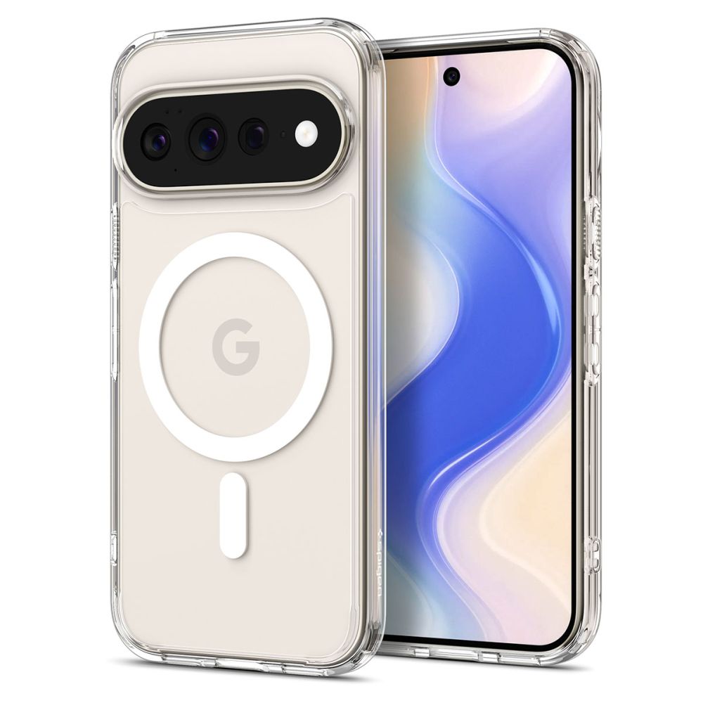 Spigen Ultra Hybrid Mag MagSafe dėklas skirtas Google Pixel 11 Pro XL - Skaidrus ir baltas -- Google Pixel 11 Pro XL