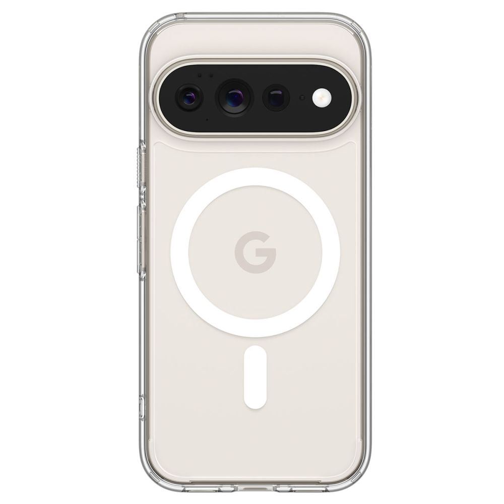 Spigen Ultra Hybrid Mag MagSafe dėklas skirtas Google Pixel 11 Pro XL - Skaidrus ir baltas -- Google Pixel 11 Pro XL