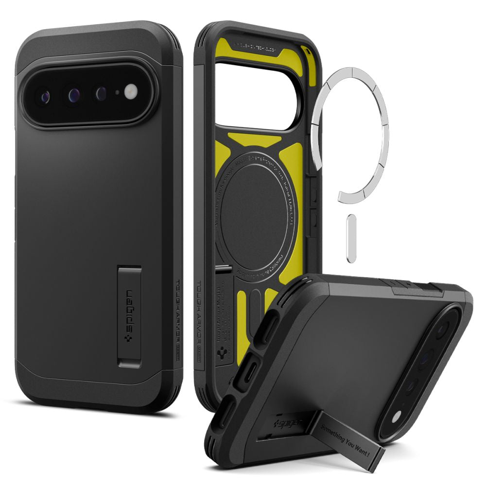 Spigen Tough Armor Mag MagSafe dėklas skirtas Google Pixel 11 Pro XL - juodas -- Google Pixel 11 Pro XL