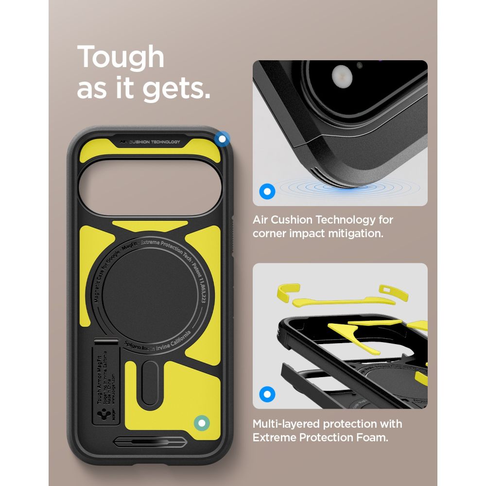 Spigen Tough Armor Mag MagSafe dėklas skirtas Google Pixel 11 Pro XL - juodas -- Google Pixel 11 Pro XL