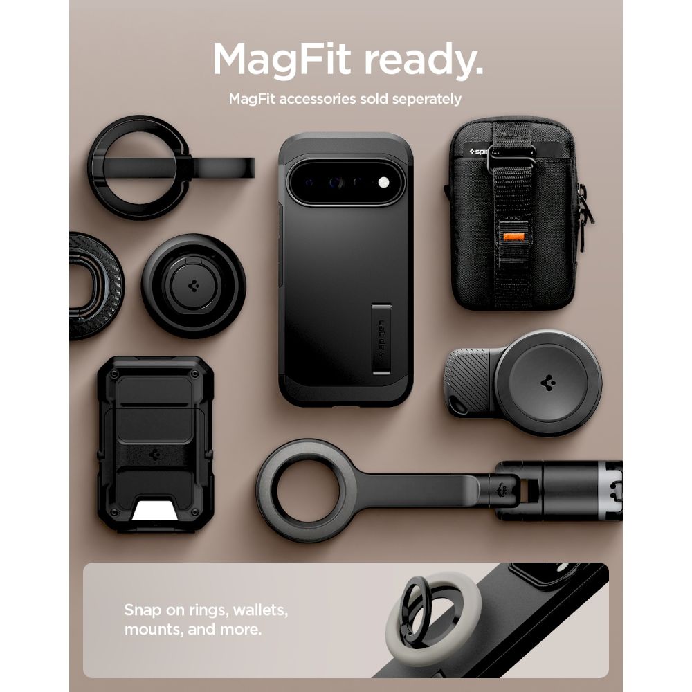 Spigen Tough Armor Mag MagSafe dėklas skirtas Google Pixel 11 Pro XL - juodas -- Google Pixel 11 Pro XL