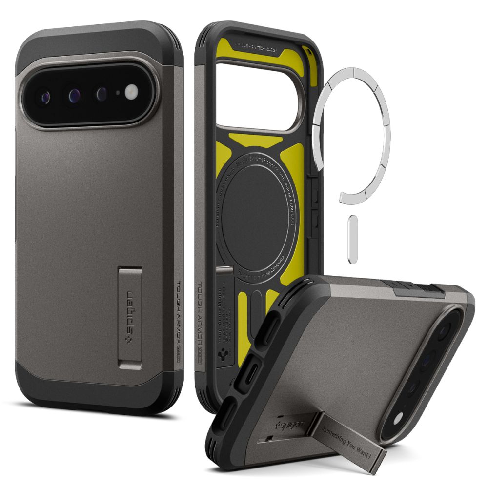 Spigen Tough Armor Mag MagSafe dėklas skirtas Google Pixel 11 Pro XL - Tamsus pilkas -- Google Pixel 11 Pro XL