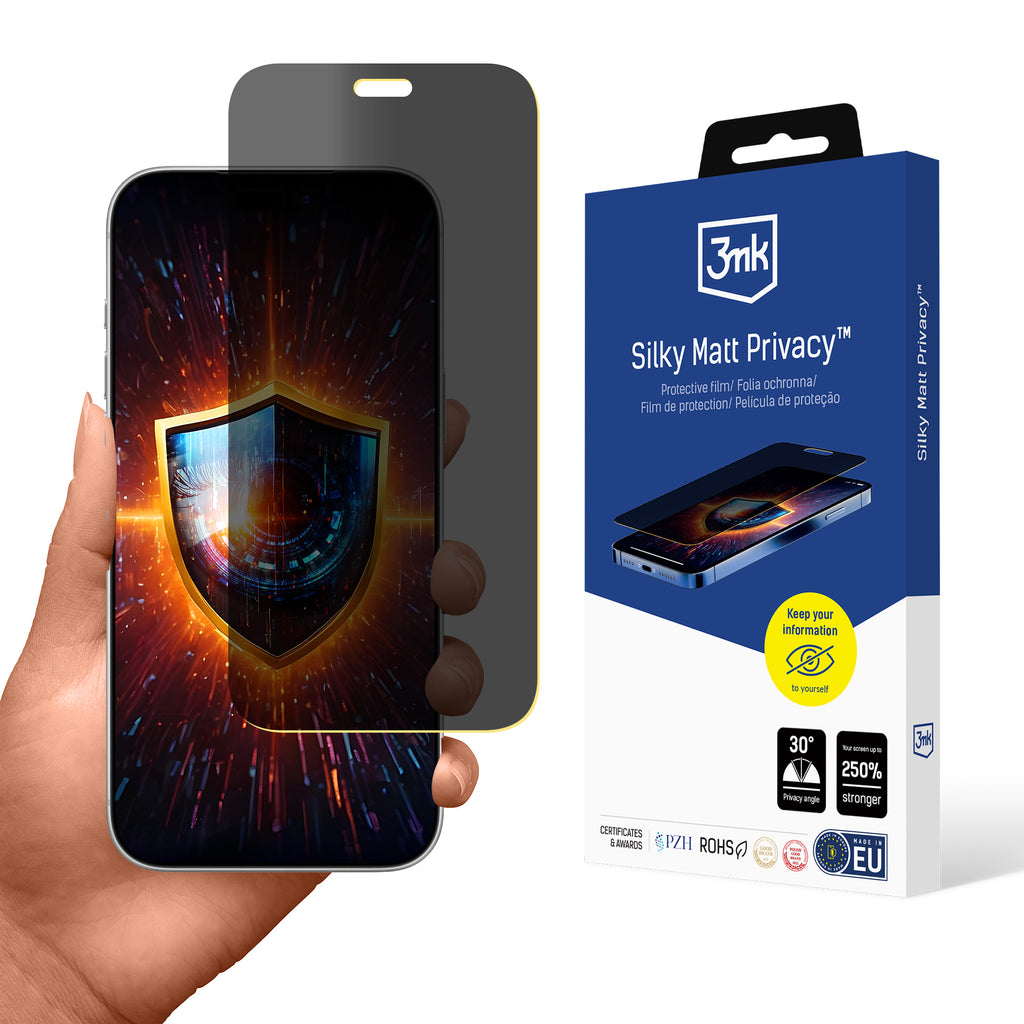 Privačios matinės apsauginės plėvelės 3mk Silky Matt Privacy skirta iPhone 18 Pro Max -- iPhone 18 Pro Max