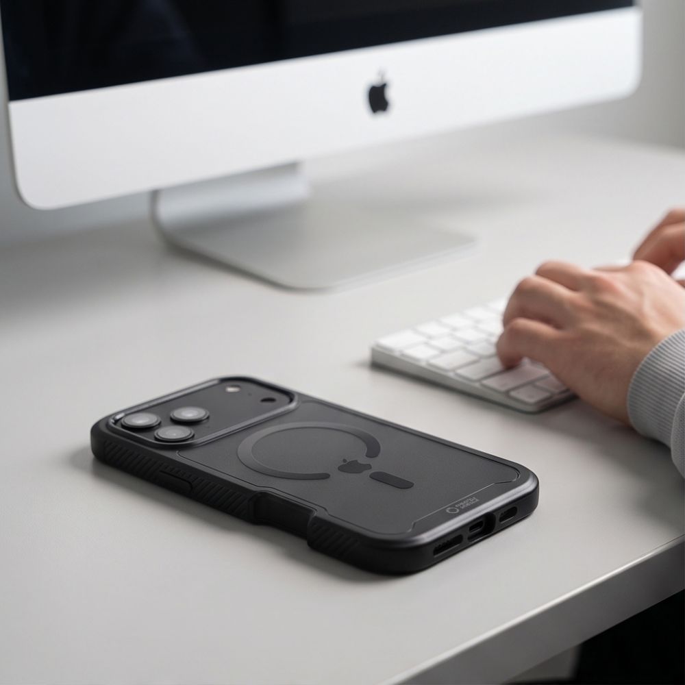 Tech-Protect Defense MagSafe dėklas iPhone 17 Pro Max / 18 Pro Max - matinis juodas -- iPhone 17 Pro Max / iPhone 18 Pro Max