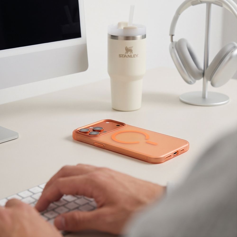 Tech-Protect MagZero MagSafe dėklas iPhone 17 Pro / 18 Pro - matinis oranžinis -- iPhone 17 Pro / iPhone 18 Pro
