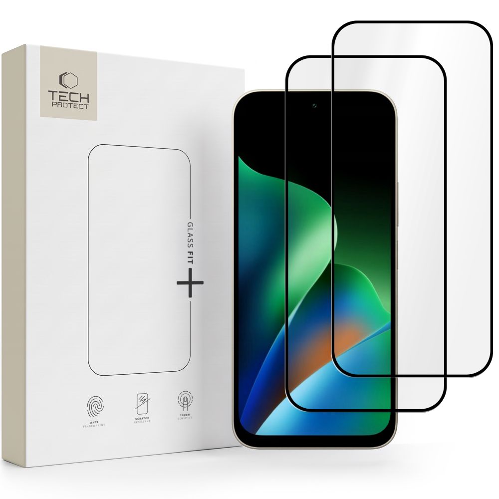 Tech-Protect Glass Fit+ 2 pakuočių grūdintas stiklas skirtas Xiaomi Redmi 17 4G / 5G - juoda spalva -- Xiaomi Redmi 17