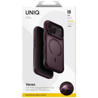Uniq Veren Magclick dėžutė iPhone 18 Pro / 17 Pro - bordo spalva -- iPhone 18 Pro / 17 Pro