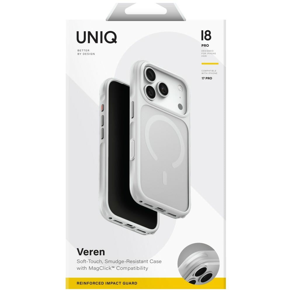 Uniq Veren Magclick dėžutė iPhone 18 Pro / 17 Pro - balta -- iPhone 18 Pro / 17 Pro