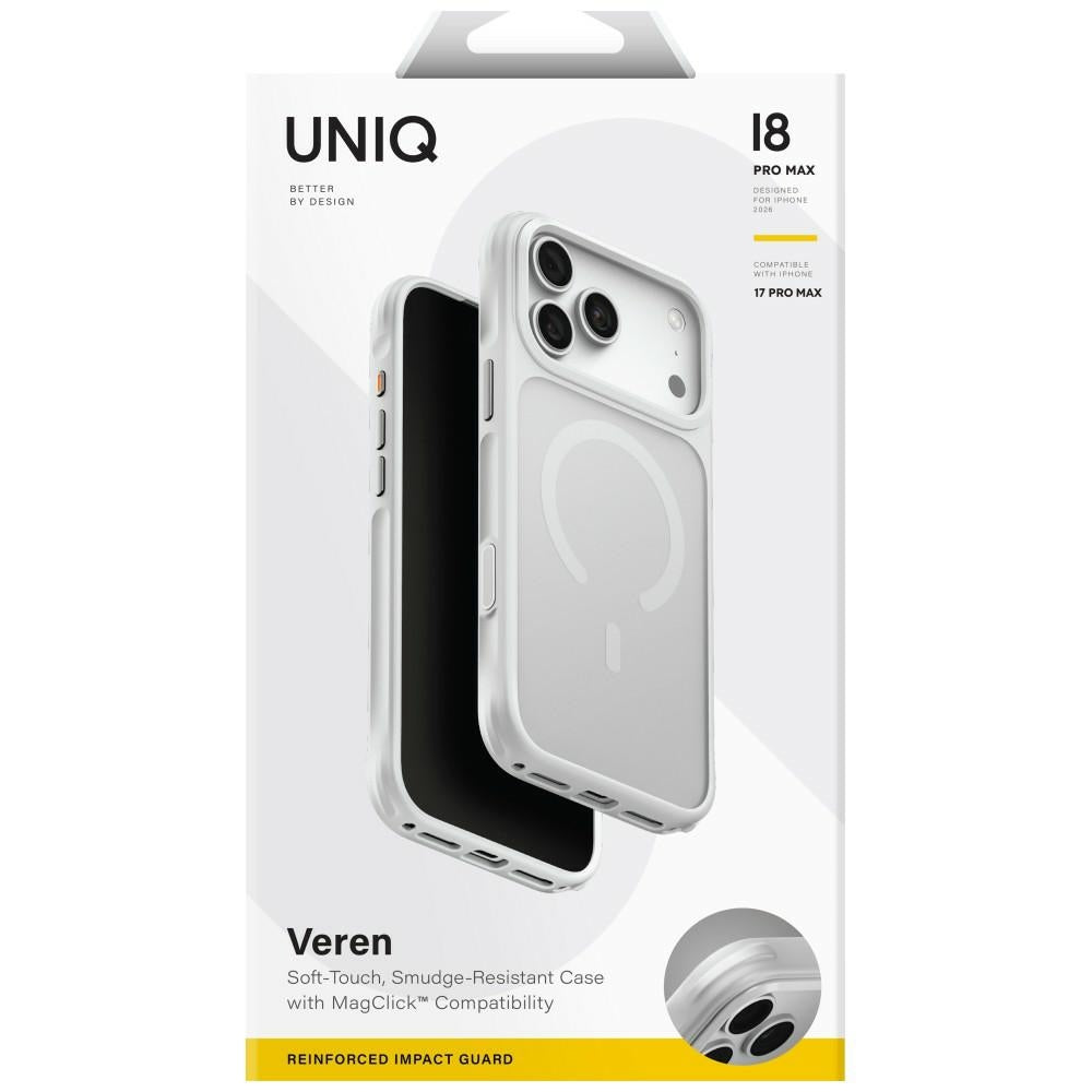 Uniq Veren Magclick dėžutė iPhone 18 Pro Max / 17 Pro Max - balta -- iPhone 18 Pro Max / 17 Pro Max