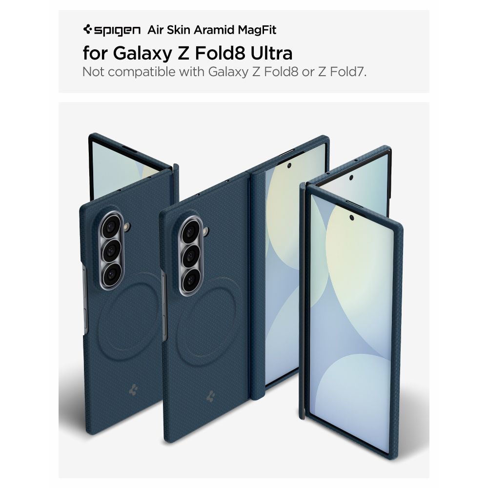 Spigen AirSkin Aramid MagFit MagSafe dėklas Samsung Galaxy Z Fold 8 Ultra - Jūros mėlyna -- Samsung Galaxy Z Fold 8 Ultra