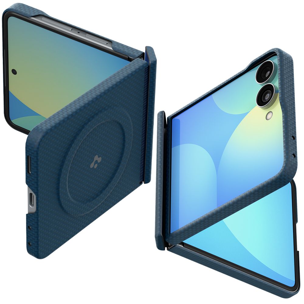 Spigen AirSkin Aramid MagFit MagSafe dėklas Samsung Galaxy Z Flip 8 - Jūros mėlyna -- Samsung Galaxy Z Flip 8
