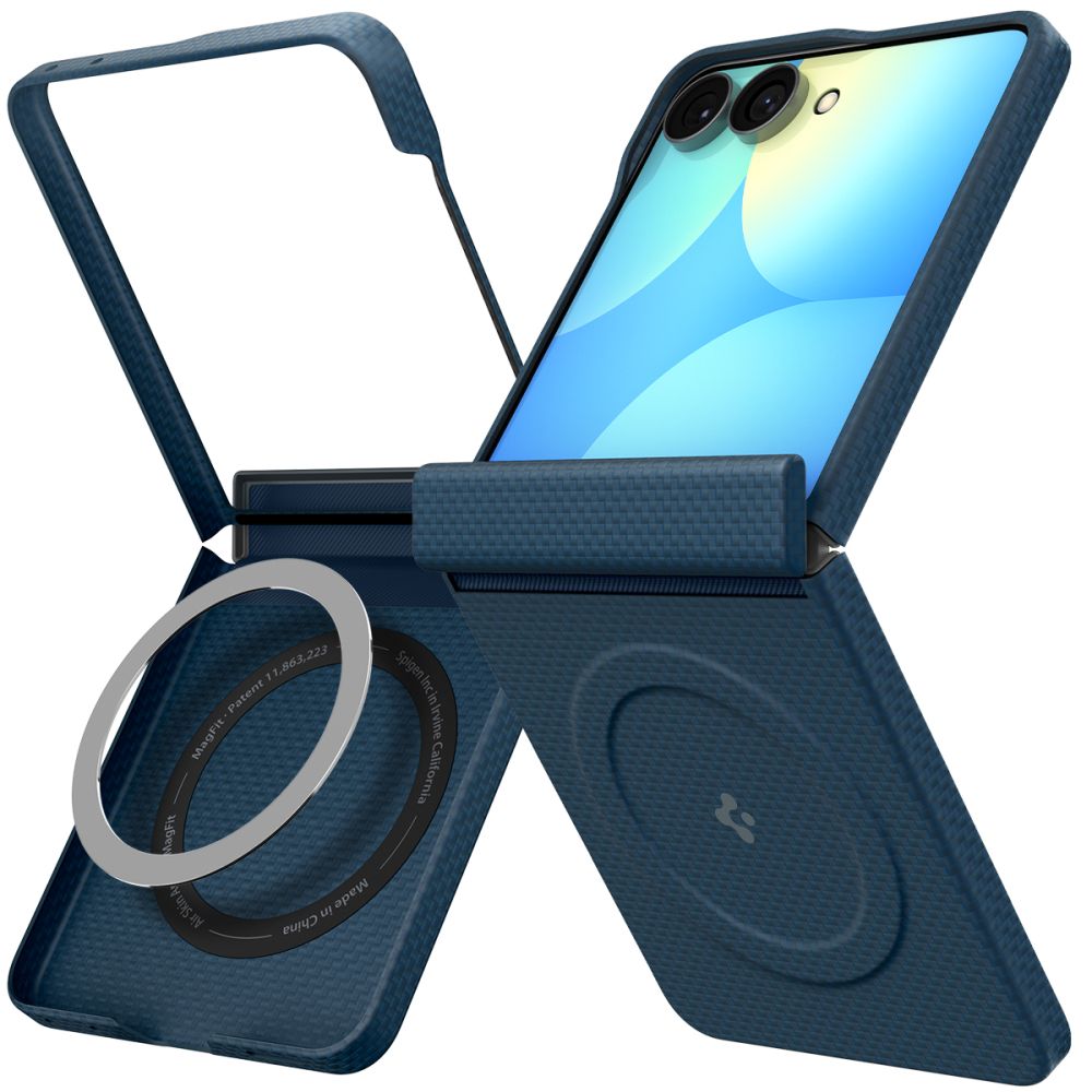 Spigen AirSkin Aramid MagFit MagSafe dėklas Samsung Galaxy Z Flip 8 - Jūros mėlyna -- Samsung Galaxy Z Flip 8