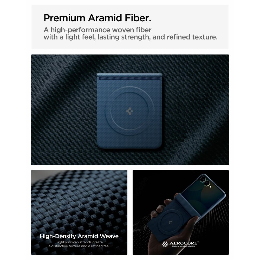 Spigen AirSkin Aramid MagFit MagSafe dėklas Samsung Galaxy Z Flip 8 - Jūros mėlyna -- Samsung Galaxy Z Flip 8