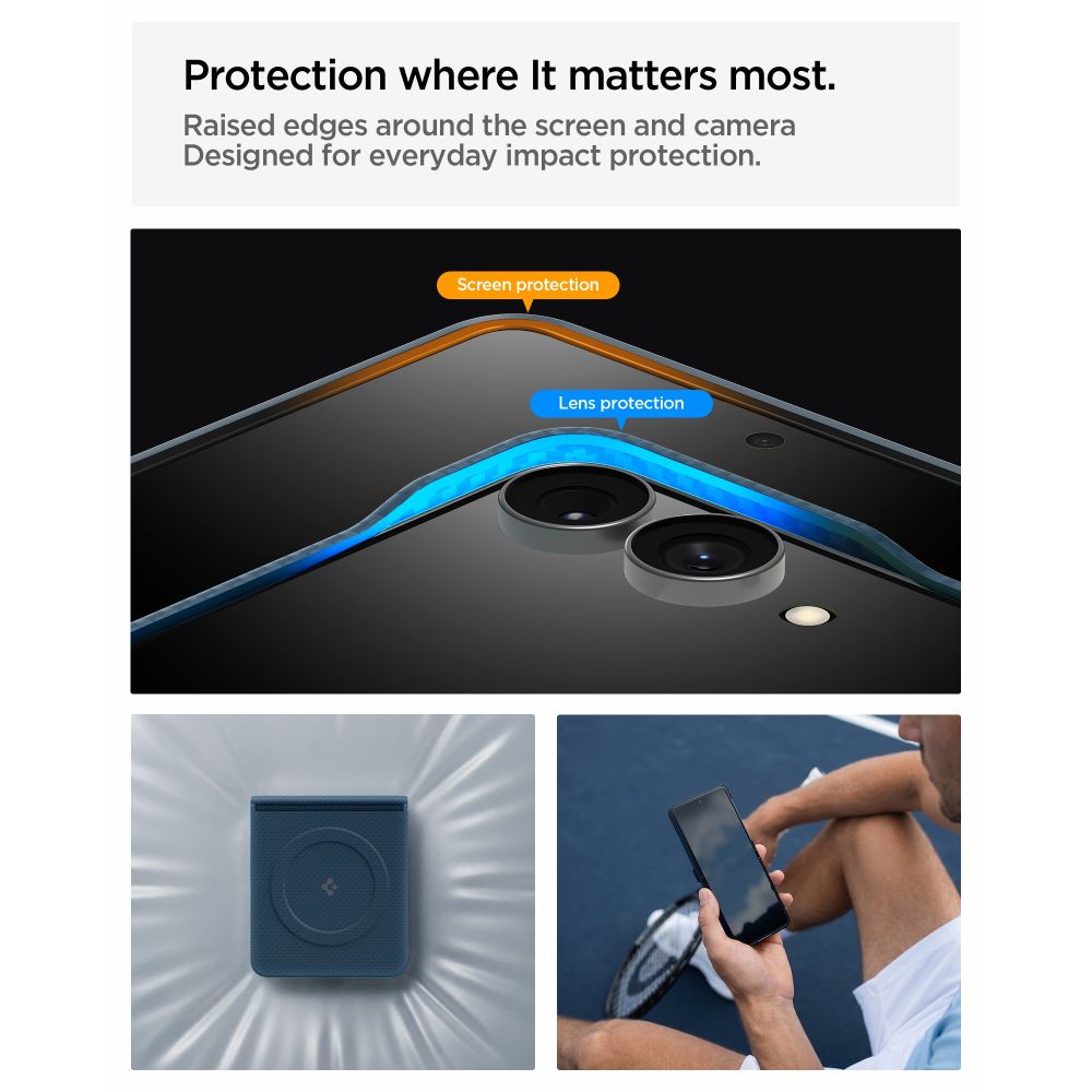 Spigen AirSkin Aramid MagFit MagSafe dėklas Samsung Galaxy Z Flip 8 - Jūros mėlyna -- Samsung Galaxy Z Flip 8