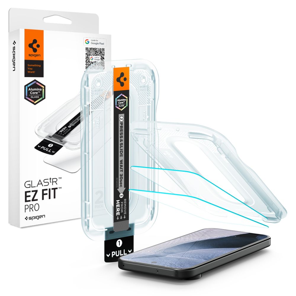 Spigen Glas.tR EZ Fit Pro 2 pakuočių grūdintas stiklo apsaugiklis ekranui skirtas Google Pixel 11 Pro XL -- Google Pixel...