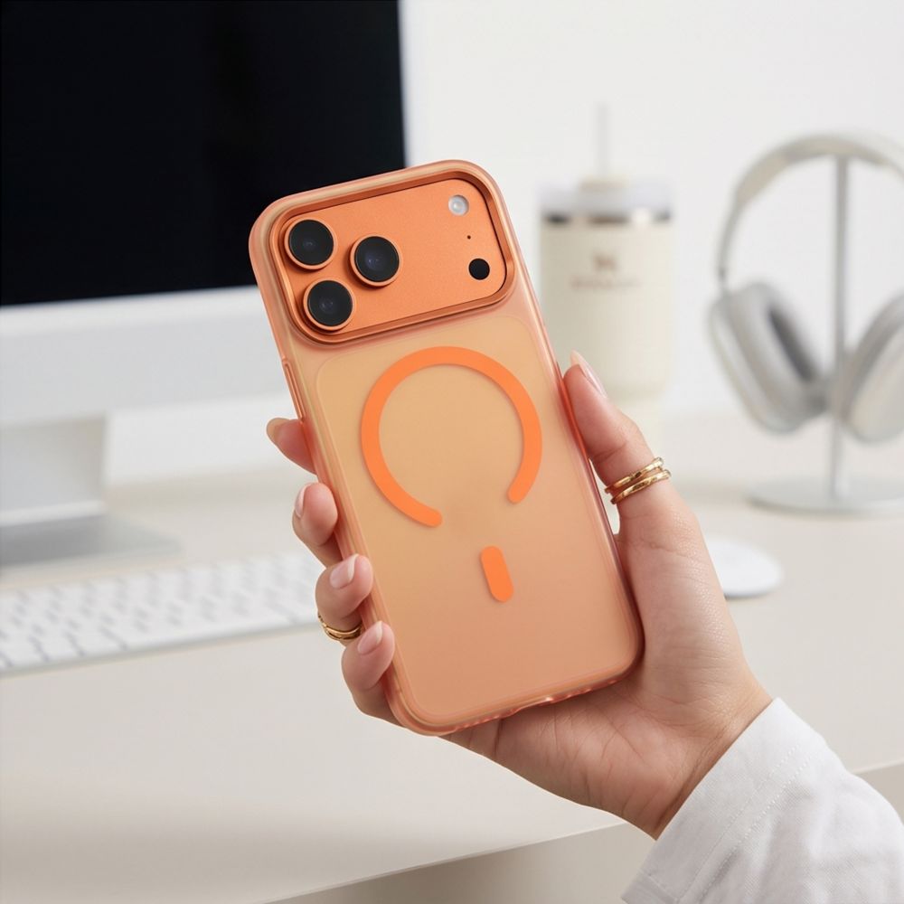 Tech-Protect MagZero MagSafe dėklas skirtas iPhone 17 Pro Max / 18 Pro Max - matinis oranžinis -- iPhone 17 Pro Max /...