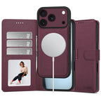 Tech-Protect Wallet MagSafe dėklas skirtas iPhone 17 Pro / 18 Pro - buržundiškai raudona -- iPhone 17 Pro / iPhone 18 Pro