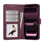 Tech-Protect Wallet MagSafe dėklas skirtas iPhone 17 Pro / 18 Pro - buržundiškai raudona -- iPhone 17 Pro / iPhone 18 Pro