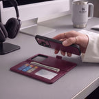 Tech-Protect Wallet MagSafe dėklas skirtas iPhone 17 Pro Max / 18 Pro Max - buržundiškai raudona -- iPhone 17 Pro Max /...