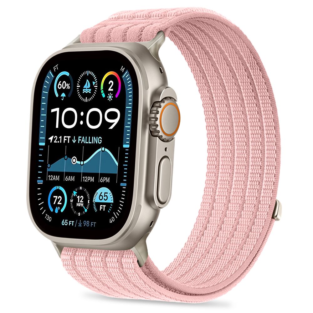 Tech-Protect Nylon Sport dirželis Apple Watch 44/45/46/49 mm - Šviesiai rožinis -- Apple Watch 44mm / Apple Watch 45mm /...