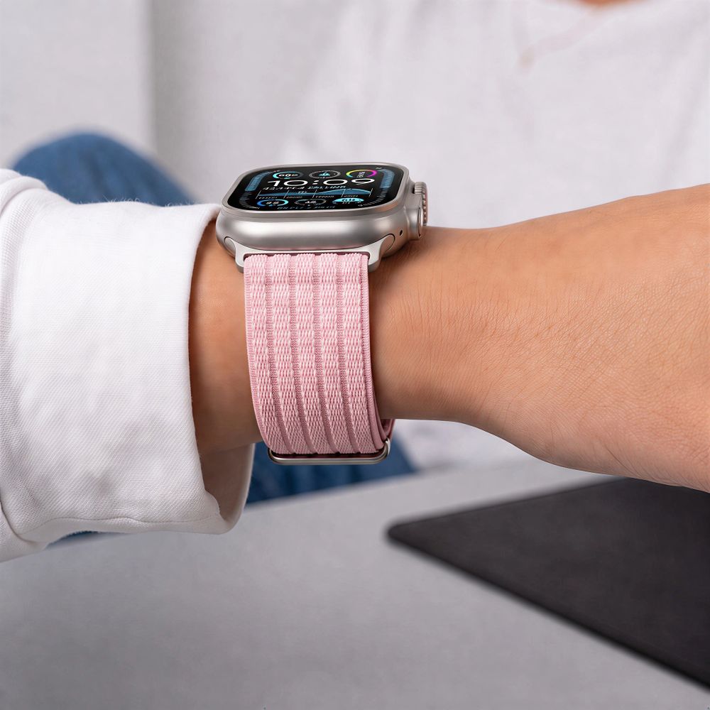 Tech-Protect Nylon Sport dirželis Apple Watch 44/45/46/49 mm - Šviesiai rožinis -- Apple Watch 44mm / Apple Watch 45mm /...